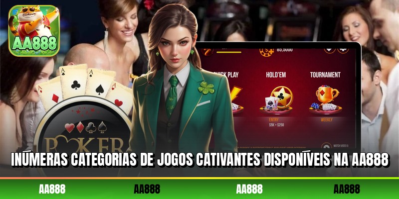 Inúmeras categorias de jogos cativantes disponíveis na AA888