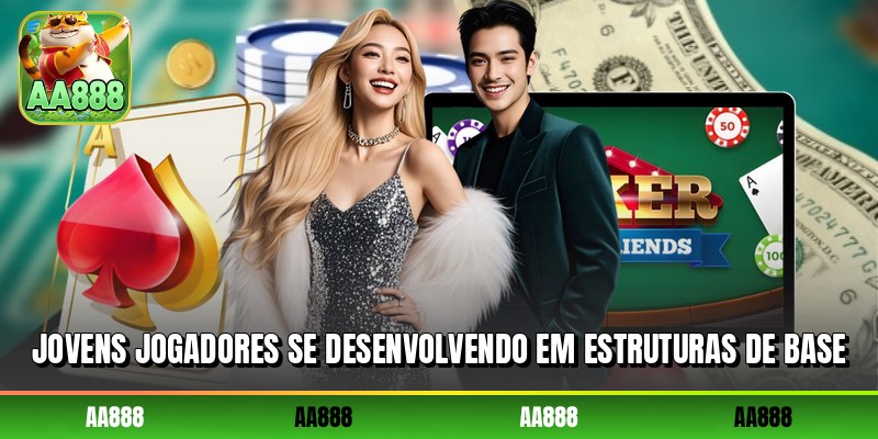 Jovens jogadores se desenvolvendo em estruturas de base